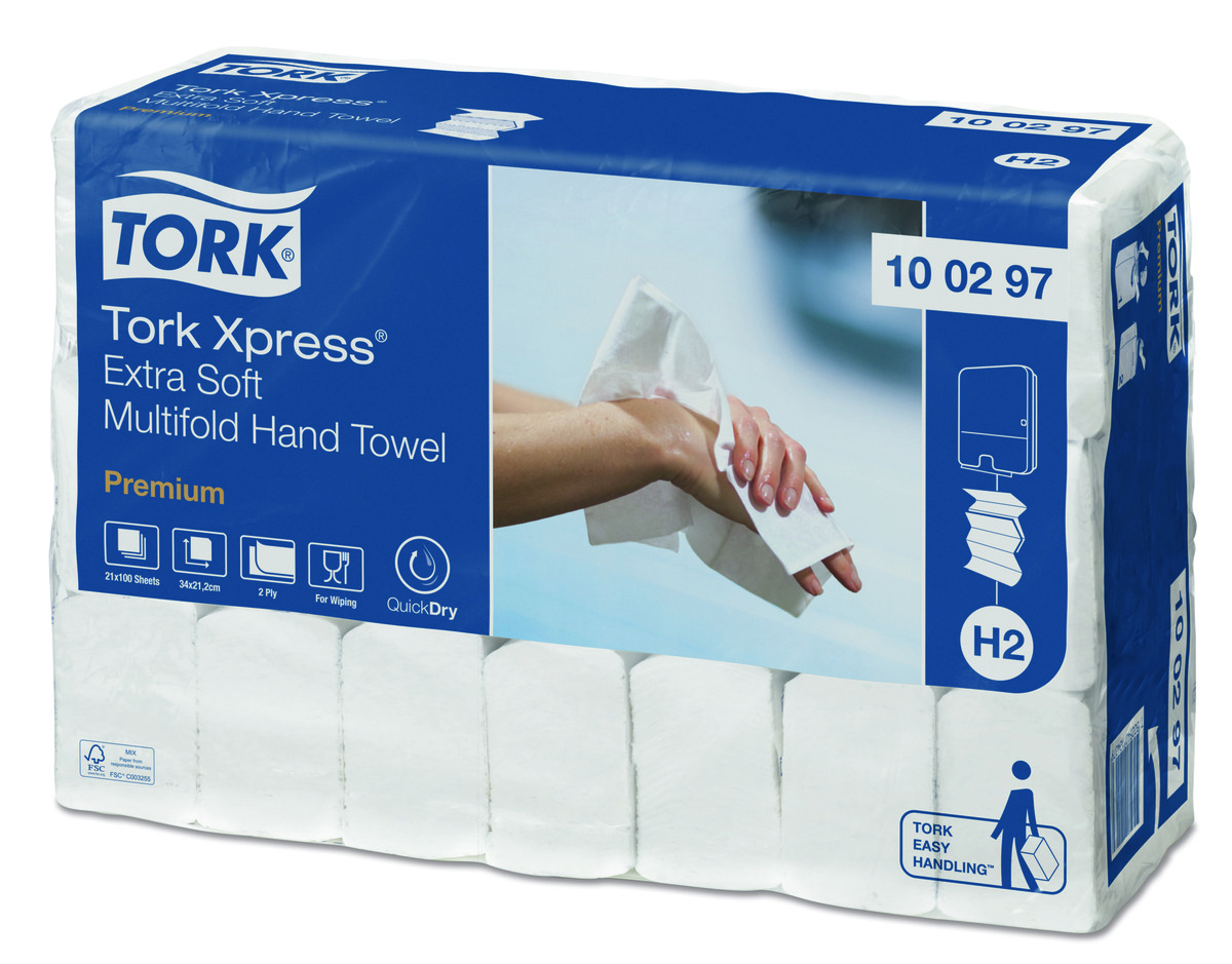 Tork Xpress® H2 extra weiches Multifold Handtuch 21x34 cm Tork Xpress® H2 extra weiches Multifold Handtuch 21x34 cm