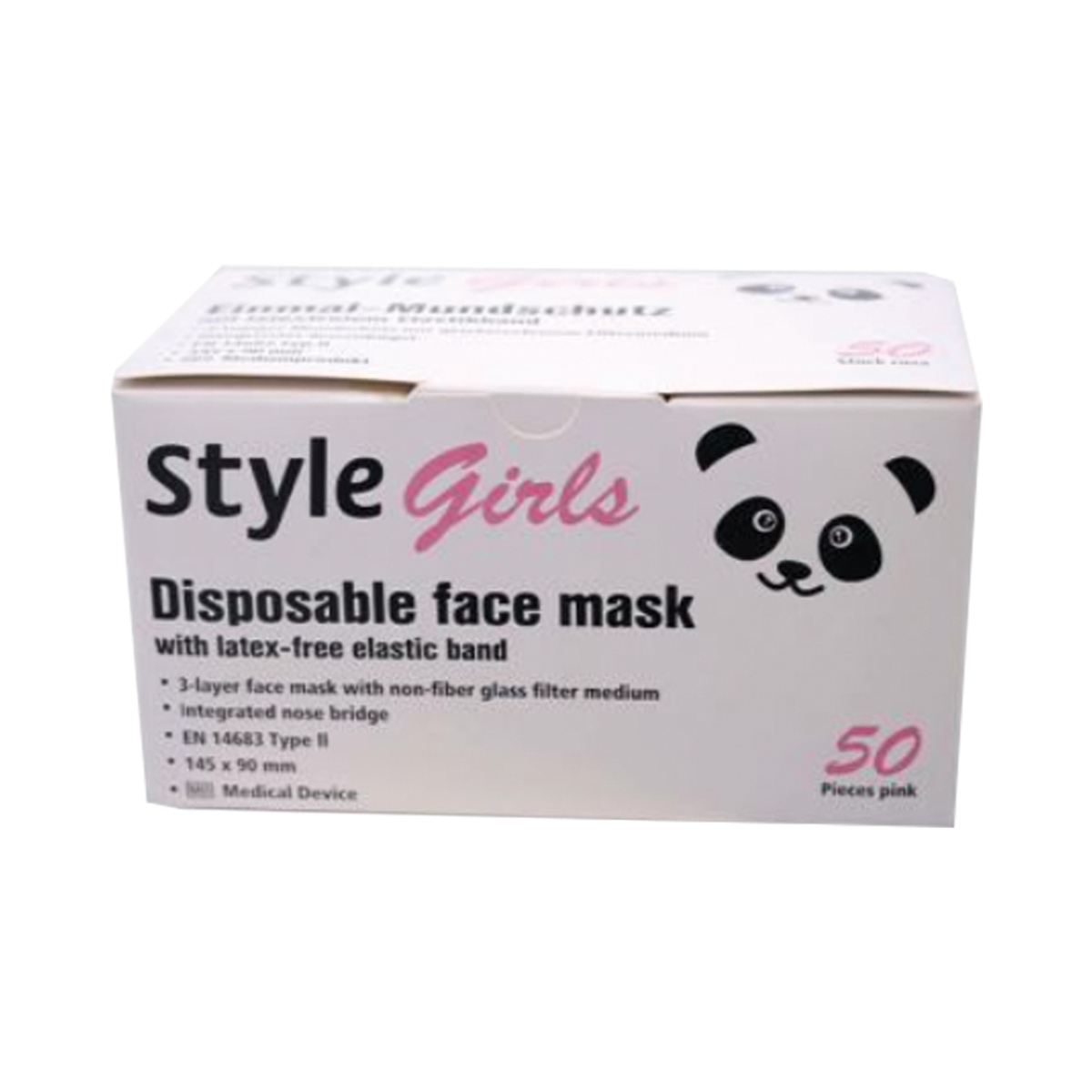 Mundschutz für Kinder 3-lagig rosa Girls Style, latexfrei EN 14683 Typ II Mundschutz für Kinder 3-lagig rosa Girls Style, latexfrei EN 14683 Typ II