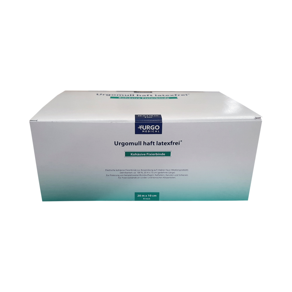 Urgomull® haft latexfrei - kräftige kohäsive, latexfreie Fixierbinde 20m x 10cm Urgomull® haft latexfrei - kräftige kohäsive, latexfreie Fixierbinde 20m x 10cm